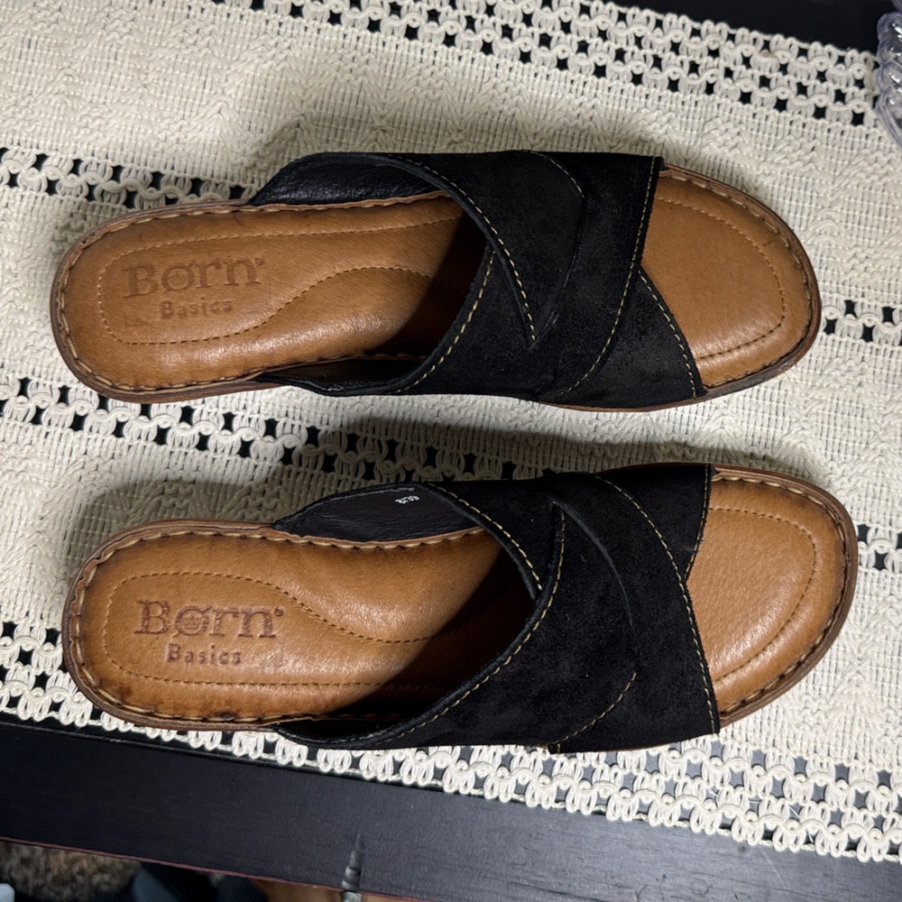 Born Women’s Black Teayo Suede Sandals - Picture 5 of 9